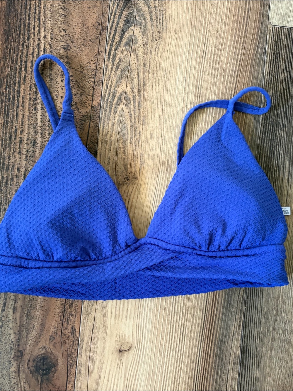 aerie Cobalt Blue Textured Triangle Bikini Top